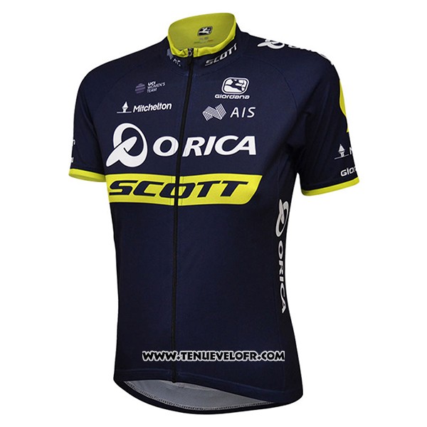 2017 Maillot Ciclismo Femme Scott Noir et Jaune Manches Courtes et Cuissard