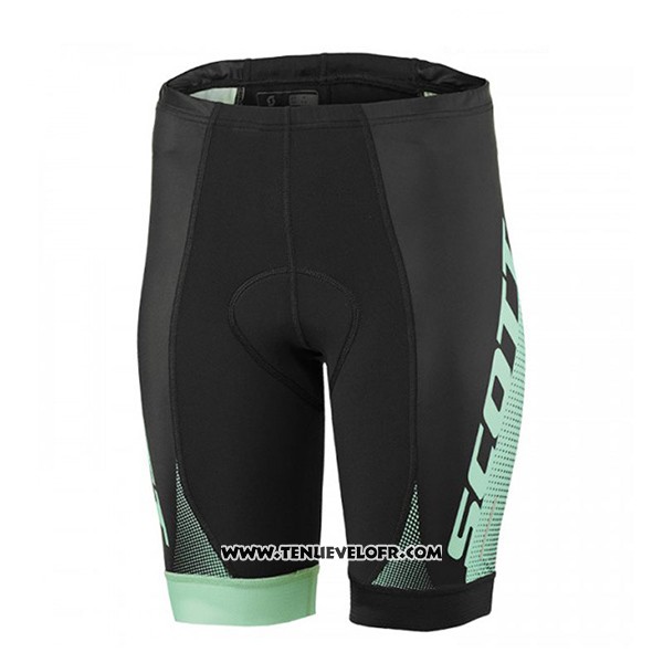 2017 Maillot Ciclismo Femme Scott Noir et Vert Manches Courtes et Cuissard