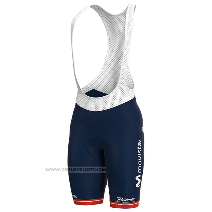 2021 Maillot Cyclisme Femme Movistar Champion Danemark Manches Courtes et Cuissard