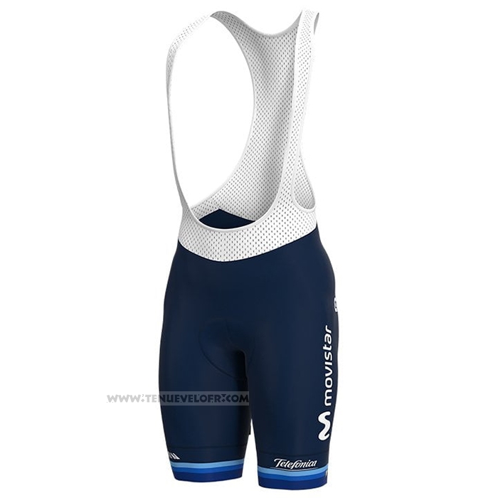 2021 Maillot Cyclisme Femme Movistar Champion Europe Manches Courtes et Cuissard