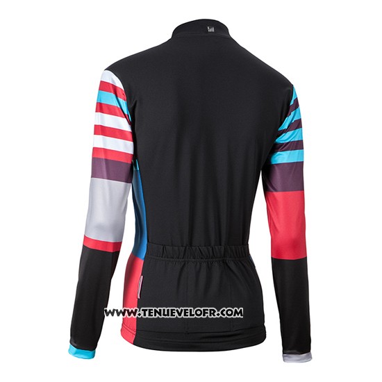 2016 Maillot Ciclismo Femme Nalini Noir et Rouge Manches Longues et Cuissard