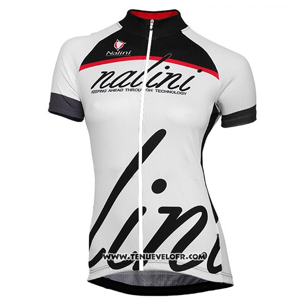 2017 Maillot Ciclismo Femme Nalini Classic Blanc Manches Courtes et Cuissard