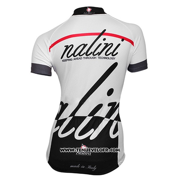 2017 Maillot Ciclismo Femme Nalini Classic Blanc Manches Courtes et Cuissard