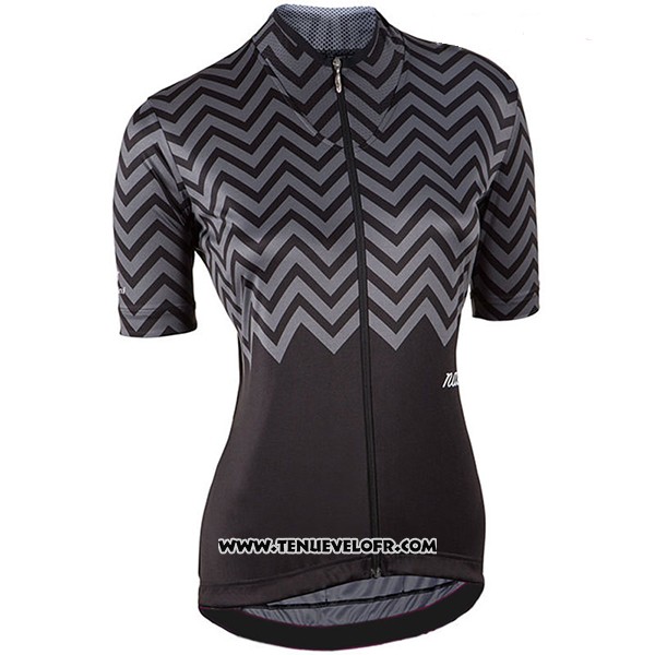 2017 Maillot Ciclismo Femme Nalini Gris et Noir Manches Courtes et Cuissard