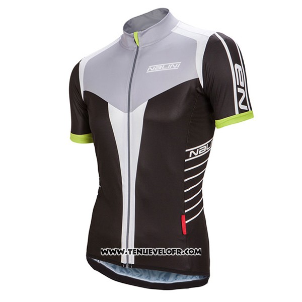 2017 Maillot Ciclismo Femme Nalini Noir et Blanc Manches Courtes et Cuissard