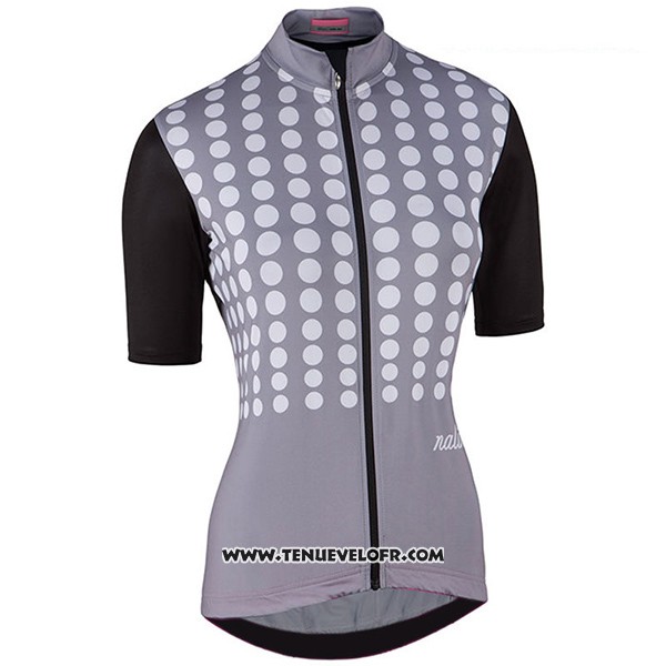 2017 Maillot Ciclismo Femme Nalini Optical Noir et Gris Manches Courtes et Cuissard