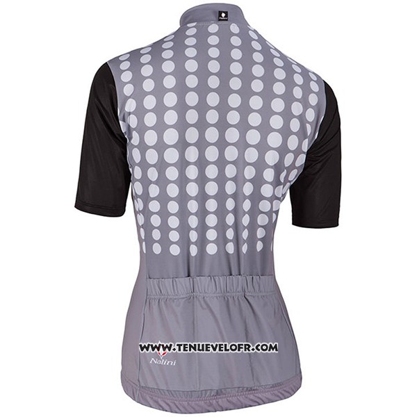 2017 Maillot Ciclismo Femme Nalini Optical Noir et Gris Manches Courtes et Cuissard