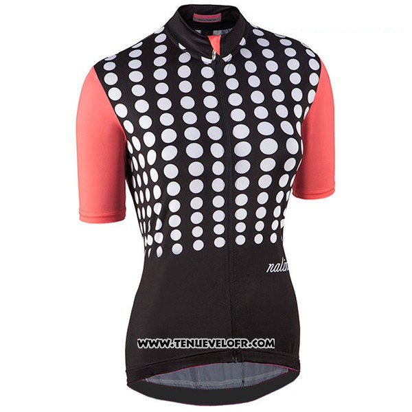 2017 Maillot Ciclismo Femme Nalini Optical Noir et Orange Manches Courtes et Cuissard