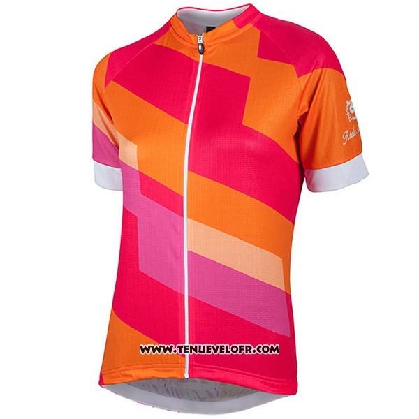 2017 Maillot Ciclismo Femme Nalini Stripe Rouge et Orange Manches Courtes et Cuissard