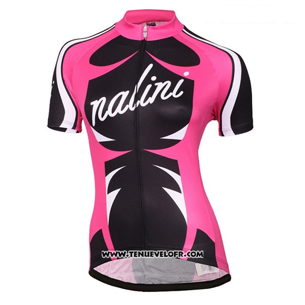 2017 Maillot Ciclismo Femme Nalini Verona Rouge et Noir Manches Courtes et Cuissard