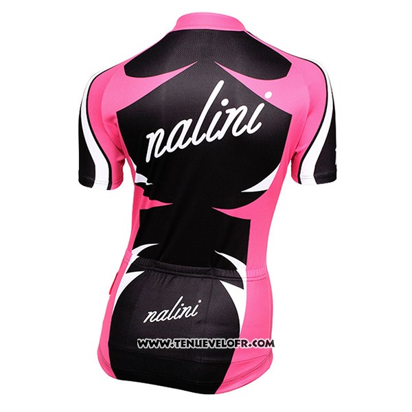 2017 Maillot Ciclismo Femme Nalini Verona Rouge et Noir Manches Courtes et Cuissard