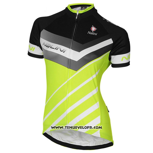 2017 Maillot Ciclismo Femme Nalini Zebrana Vert et Noir Manches Courtes et Cuissard