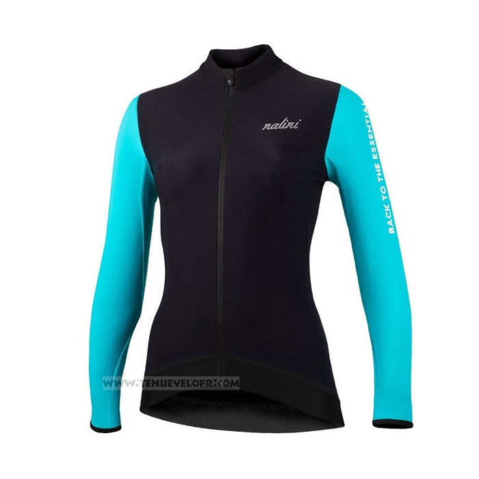2021 Maillot Cyclisme Femme Nalini Noir Manches Longues et Cuissard