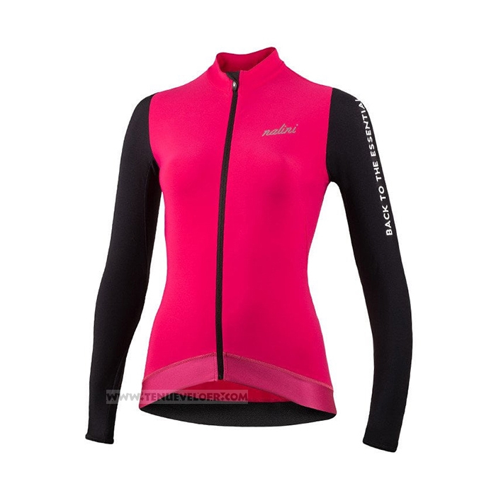 2021 Maillot Cyclisme Femme Nalini Profond Rose Manches Longues et Cuissard
