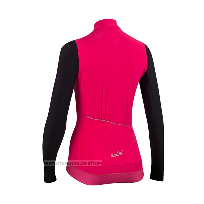 2021 Maillot Cyclisme Femme Nalini Profond Rose Manches Longues et Cuissard