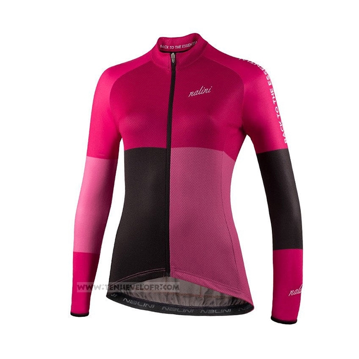 2021 Maillot Cyclisme Femme Nalini Rose Violet Manches Longues et Cuissard