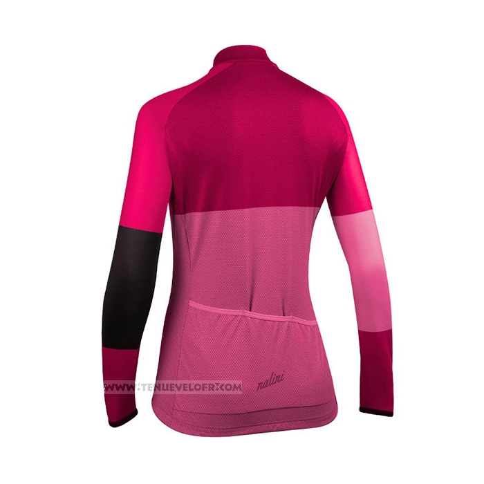 2021 Maillot Cyclisme Femme Nalini Rose Violet Manches Longues et Cuissard