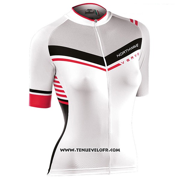 2017 Maillot Ciclismo Femme Northwave Blanc Manches Courtes et Cuissard