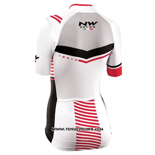 2017 Maillot Ciclismo Femme Northwave Blanc Manches Courtes et Cuissard