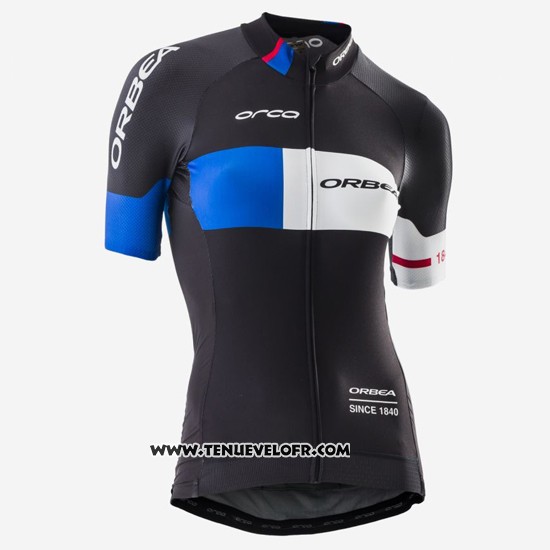 2016 Maillot Ciclismo Femme Orbea Bleu et Noir Manches Courtes et Cuissard
