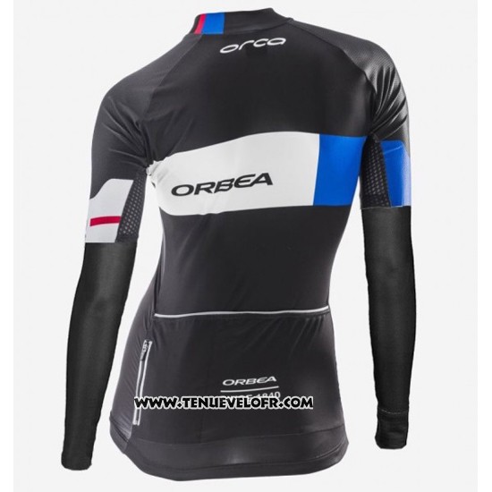 2016 Maillot Ciclismo Femme Orbea Bleu et Noir Manches Longues et Cuissard