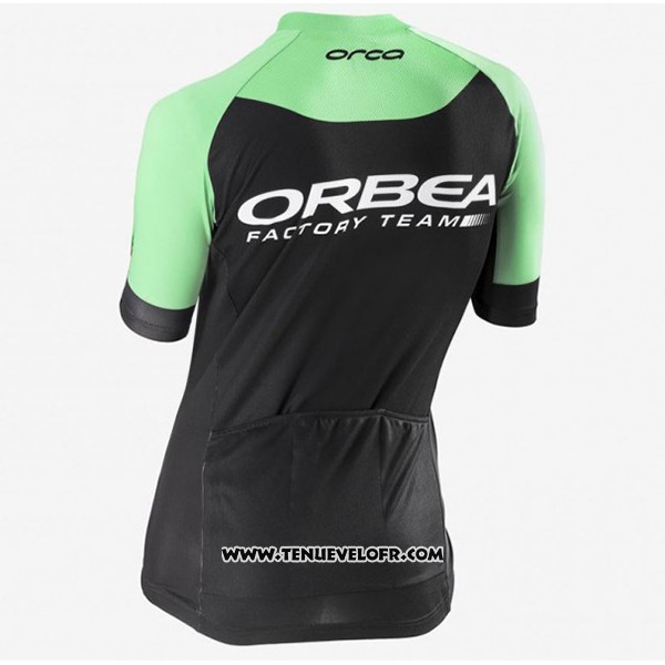2017 Maillot Ciclismo Femme Orbea Noir et Vert Manches Courtes et Cuissard