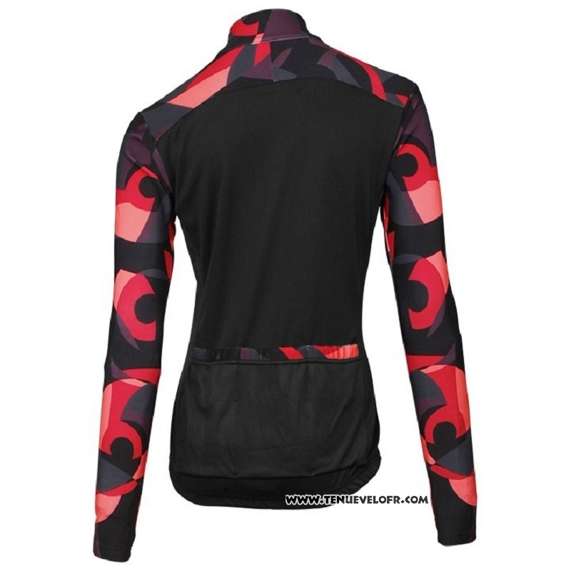 2018 Maillot Ciclismo Femme Orbea Rouge et Noir Manches Longues et Cuissard
