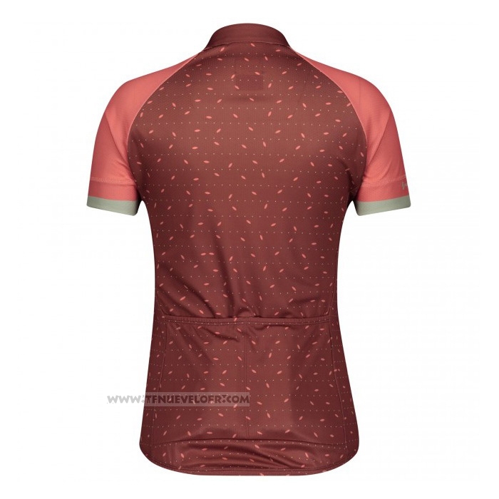 2021 Maillot Cyclisme Femme Scott Brillant Rouge Manches Courtes et Cuissard