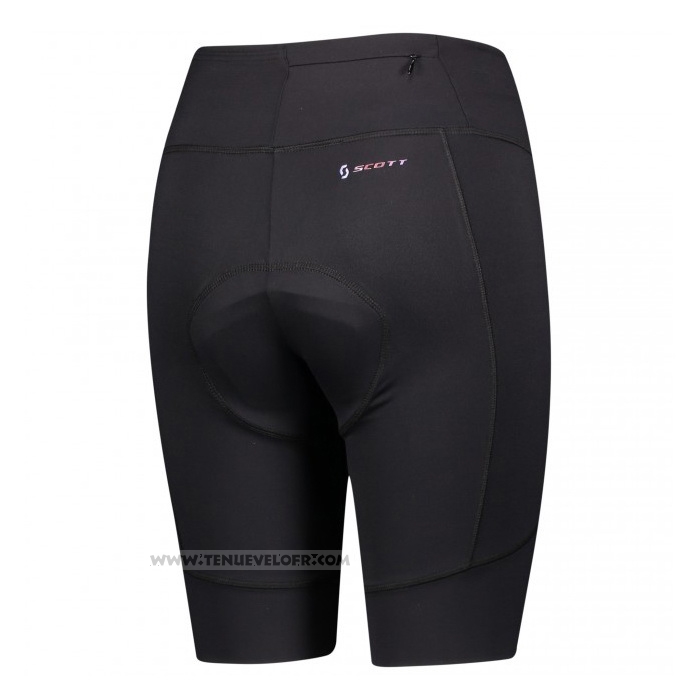 2021 Maillot Cyclisme Femme Scott Noir Rosa Manches Courtes et Cuissard