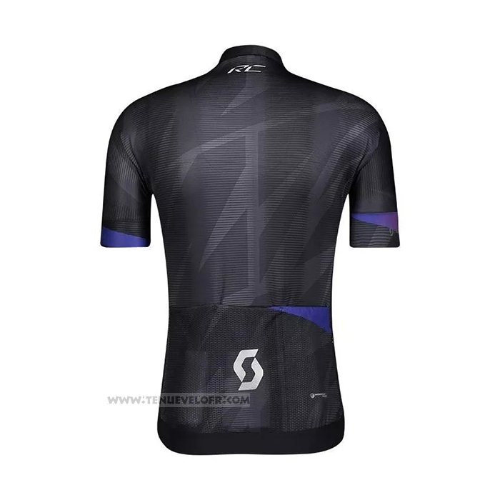 2021 Maillot Cyclisme Femme Scott Noir Violet Manches Courtes et Cuissard