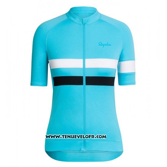 2016 Maillot Ciclismo Femme Sky Bleu et Blanc Manches Courtes et Cuissard