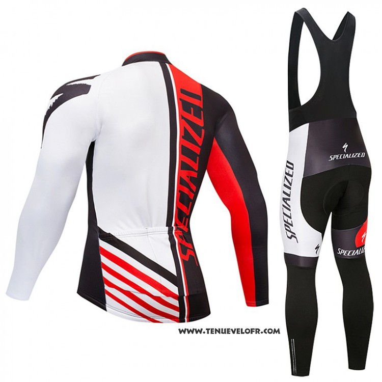 2018 Maillot Ciclismo Specialized Noir Rouge Blanc Manches Longues et Cuissard