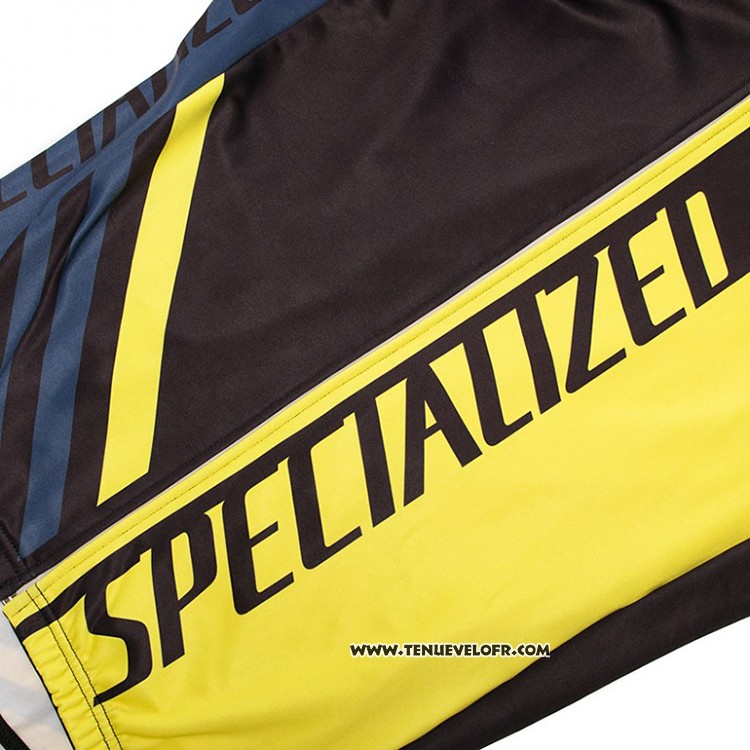 2018 Maillot Ciclismo Specialized Noir et Jaune Manches Longues et Cuissard