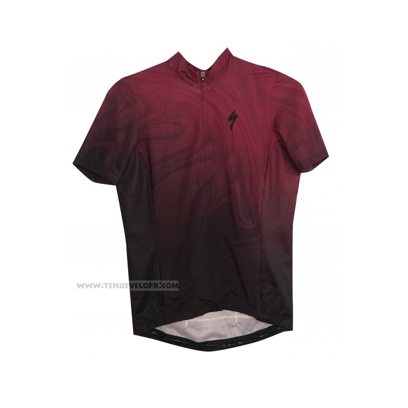 2021 Maillot Cyclisme Femme Specialized Rouge Noir Manches Courtes et Cuissard