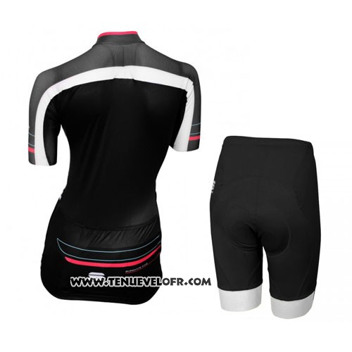 2016 Maillot Ciclismo Femme Sportful Rouge et Noir Manches Courtes et Cuissard