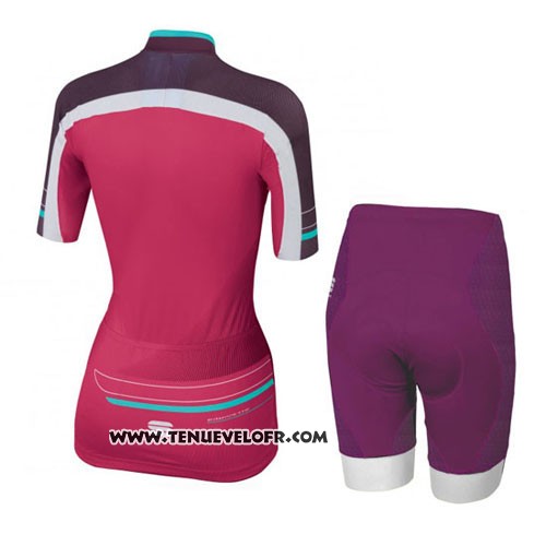 2016 Maillot Ciclismo Femme Sportful Rouge et Vert Manches Courtes et Cuissard