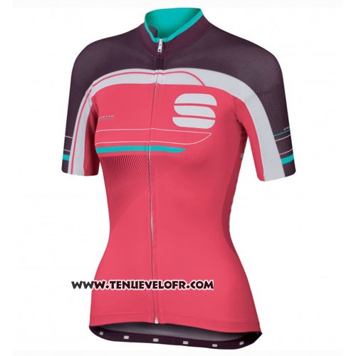 2016 Maillot Ciclismo Femme Sportful Rouge et Vert Manches Courtes et Cuissard