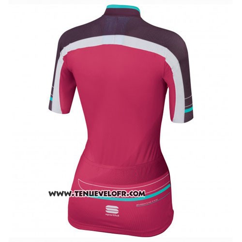 2016 Maillot Ciclismo Femme Sportful Rouge et Vert Manches Courtes et Cuissard