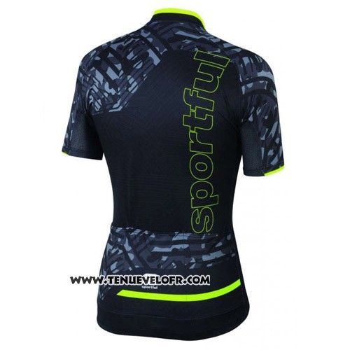 2016 Maillot Ciclismo Femme Sportful Vert et Noir Manches Courtes et Cuissard