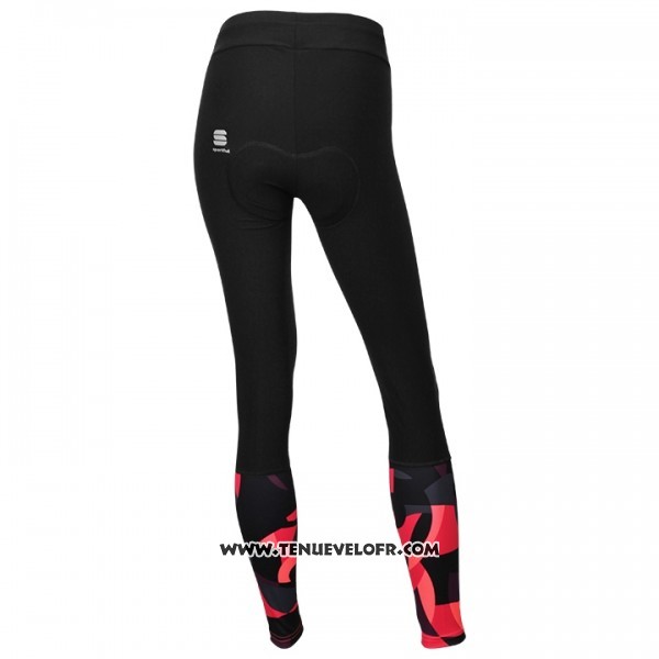 2017 Maillot Ciclismo Femme Sportful Primavera Noir et Rouge Manches Longues et Cuissard