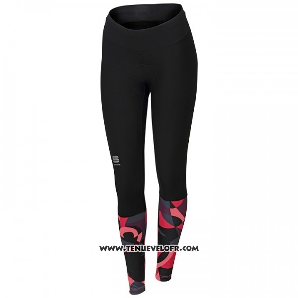 2017 Maillot Ciclismo Femme Sportful Primavera Noir et Rouge Manches Longues et Cuissard