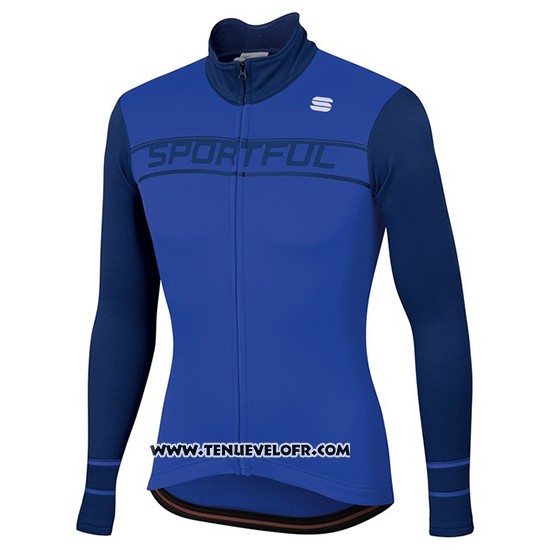 2020 Maillot Ciclismo Femme Sportful Bleu Manches Longues et Cuissard