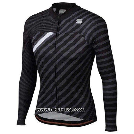 2020 Maillot Ciclismo Femme Sportful Noir Blanc Manches Longues et Cuissard