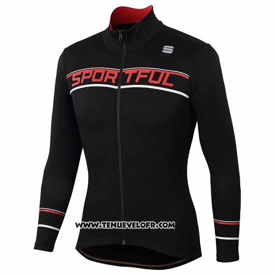 2020 Maillot Ciclismo Femme Sportful Noir Rouge Manches Longues et Cuissard