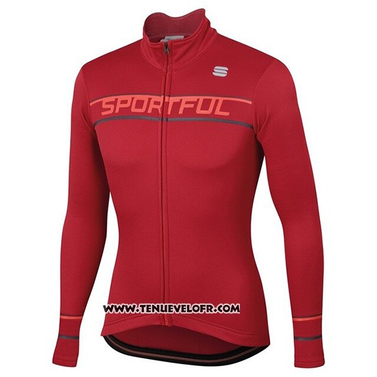 2020 Maillot Ciclismo Femme Sportful Rouge Manches Longues et Cuissard