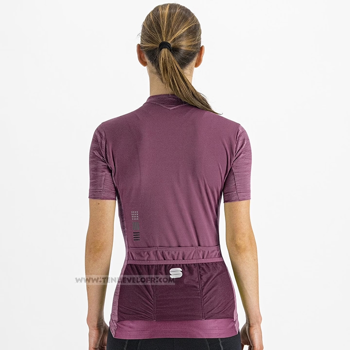 2023 Maillot Cyclisme Femme Sportful Lumiere Violet Manches Courtes et Cuissard