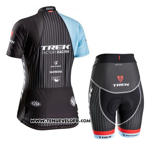 2015 Maillot Ciclismo Trek Bleu et Noir Manches Courtes et Cuissard