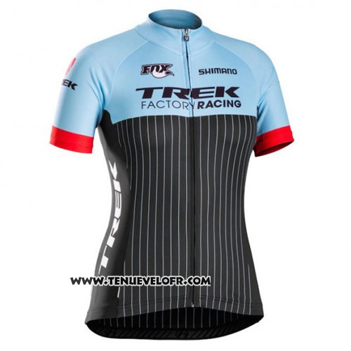 2015 Maillot Ciclismo Trek Bleu et Noir Manches Courtes et Cuissard