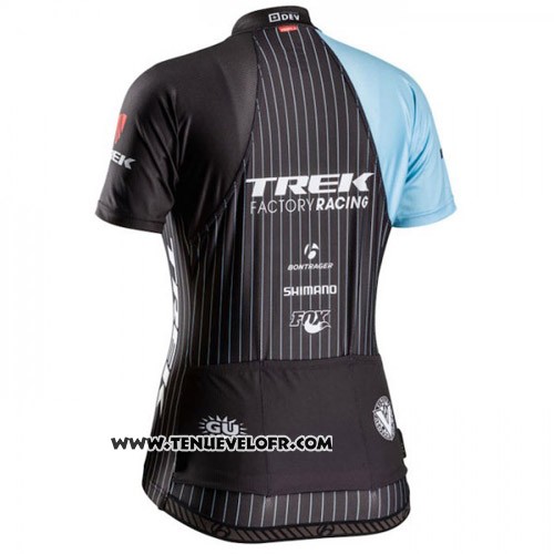 2015 Maillot Ciclismo Trek Bleu et Noir Manches Courtes et Cuissard