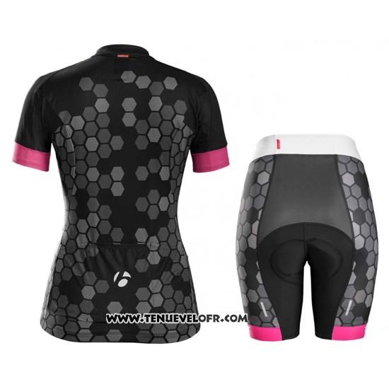 2016 Maillot Ciclismo Femme Trek Noir et Blanc Manches Courtes et Cuissard